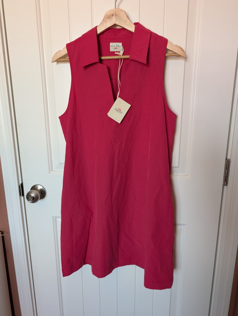 NWT Faherty All Day Polo Mini Dress Small Granita/Pink
